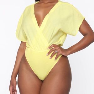 Yellow Surplice Bodysuit